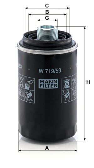 Mann W 719/53 Oil Filter W71953
