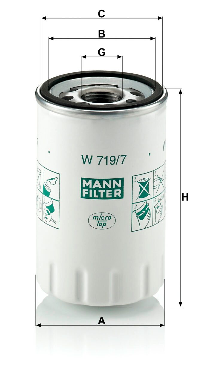 Mann W 719/7 Oil Filter W7197