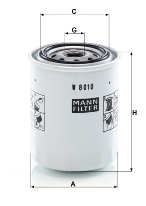 Mann W 8010 Hydraulic Oil Filter W8010