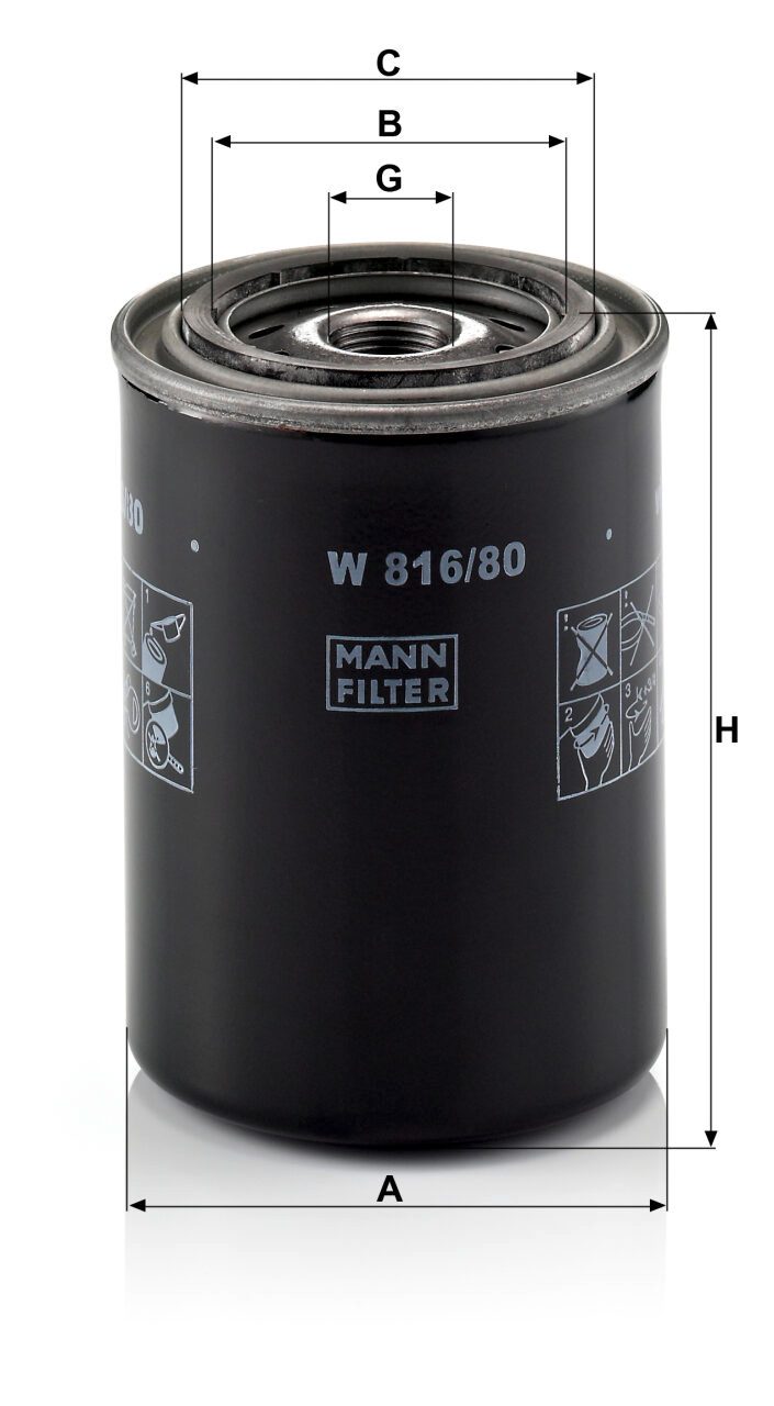 Mann W 816/80 Oil Filter W81680