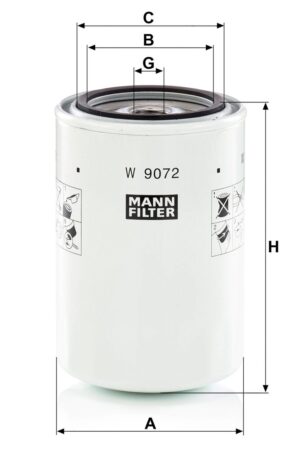 Mann W 9072 Oil Filter W9072