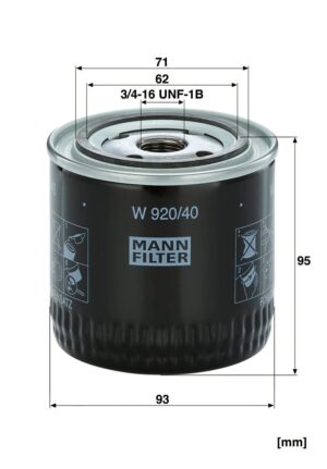 Mann W 920/40 Hydraulic Oil Filter W92040