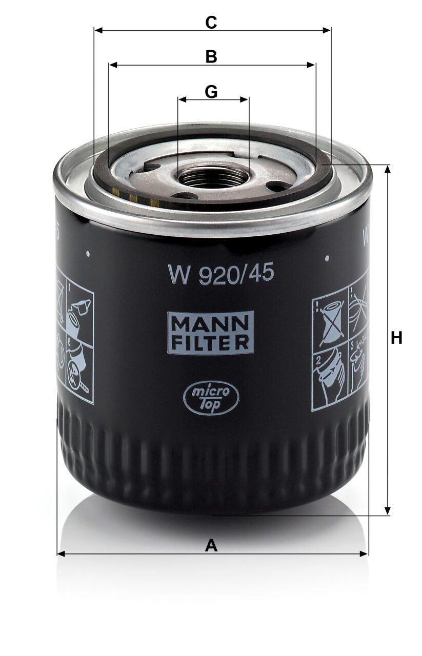 Mann W 920/45 Oil Filter W92045