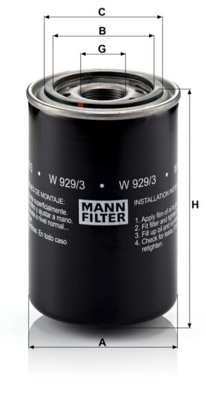 Mann W 929/3 Oil Filter W9293