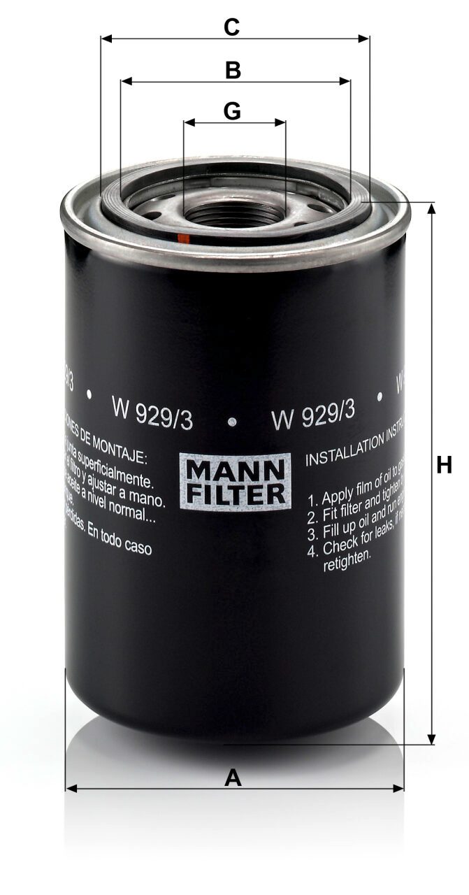 Mann W 929/3 Oil Filter W9293