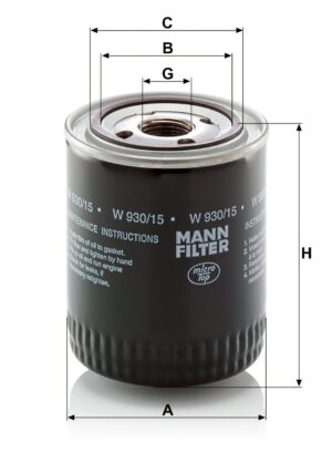 Mann W 930/15 Oil Filter W93015