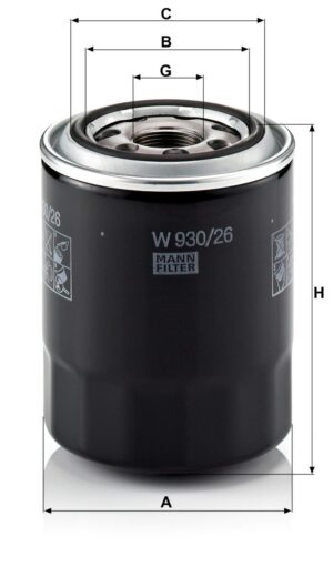 Mann W 930/26 Oil Filter W93026