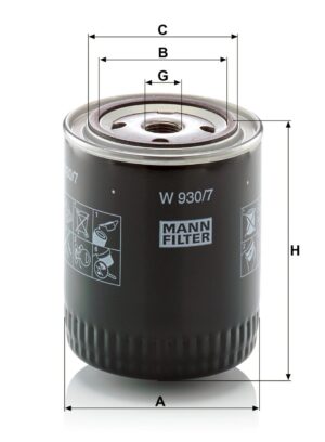 Mann W 930/7 Oil Filter W9307