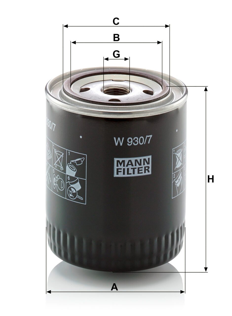 Mann W 930/7 Oil Filter W9307