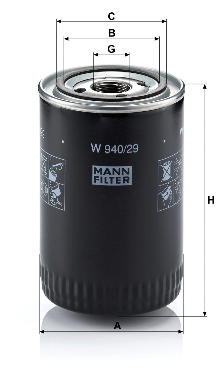 Mann W 940/29 Oil Filter W94029