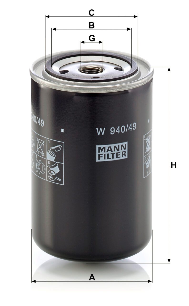 Mann W 940/49 Oil Filter W94049