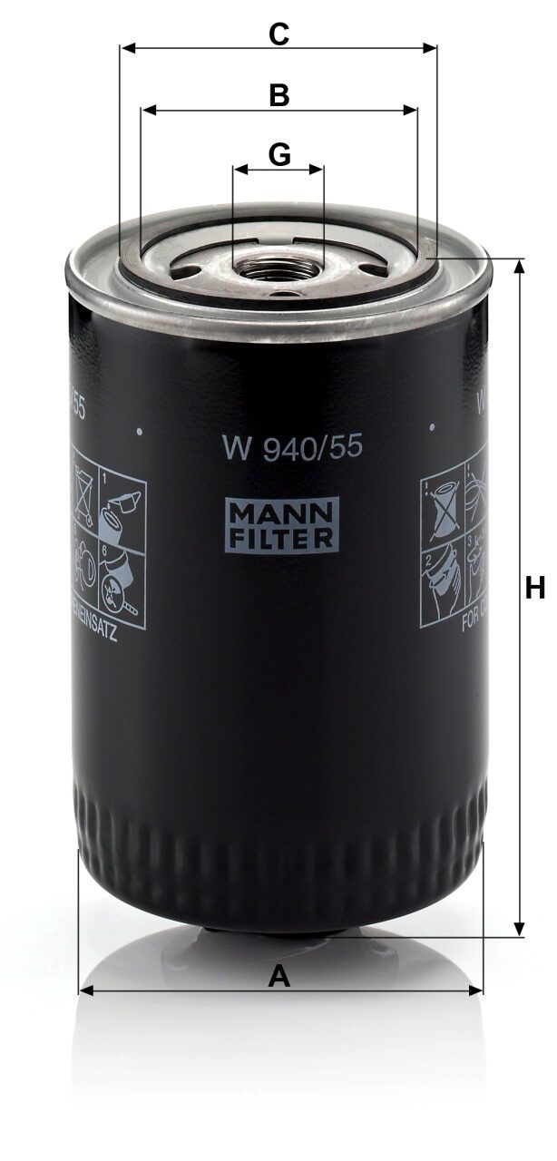 Mann W 940/55 Oil Filter W94055
