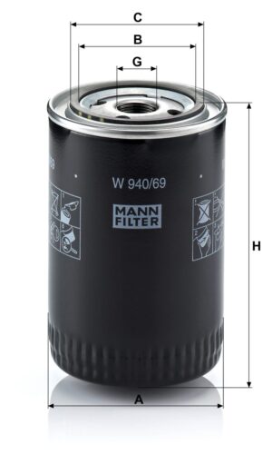 Mann W 940/69 Oil Filter W94069