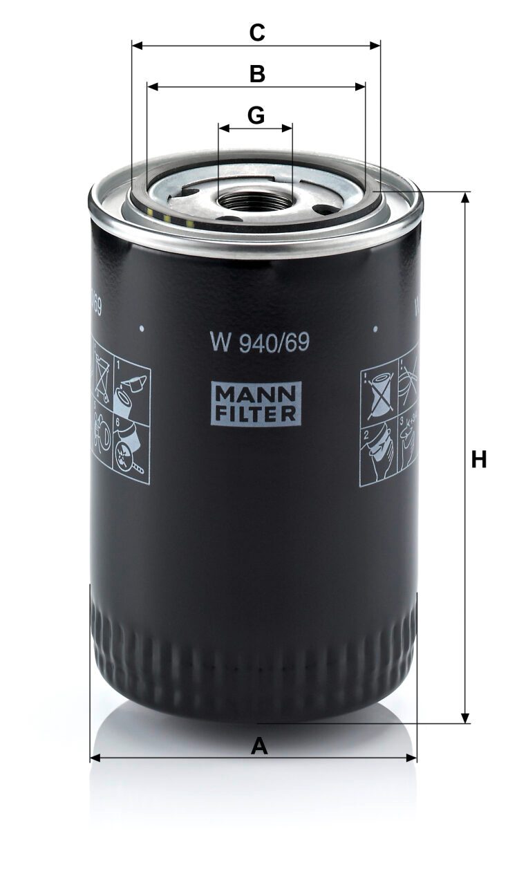 Mann W 940/69 Oil Filter W94069