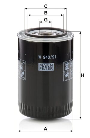 Mann W 940/91 Oil Filter W94091