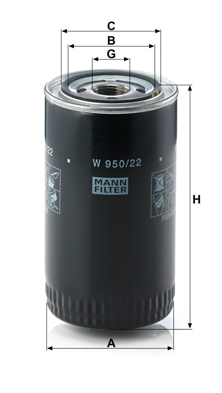 Mann W 950/22 Oil Filter W95022