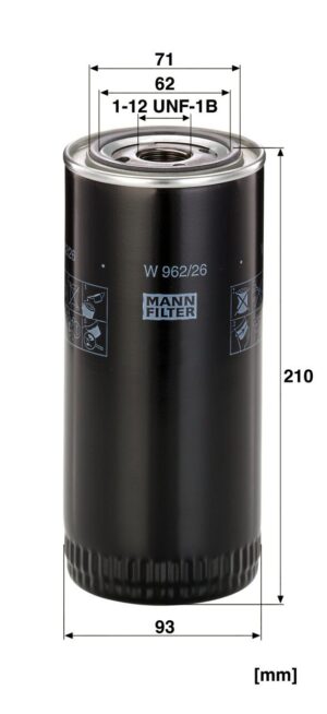 Mann W 962/26 Oil Filter W96226