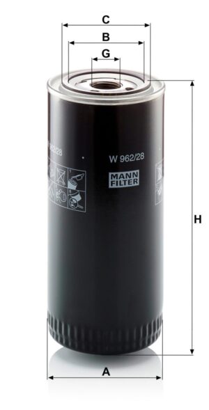 Mann W 962/28 Oil Filter W96228