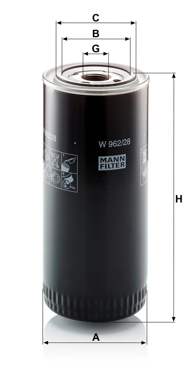 Mann W 962/28 Oil Filter W96228