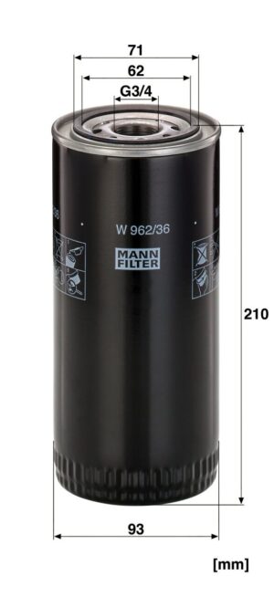 Mann Filter W 962/36 Oil Filter W96236
