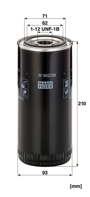 Mann W 962/38 Oil Filter W96238