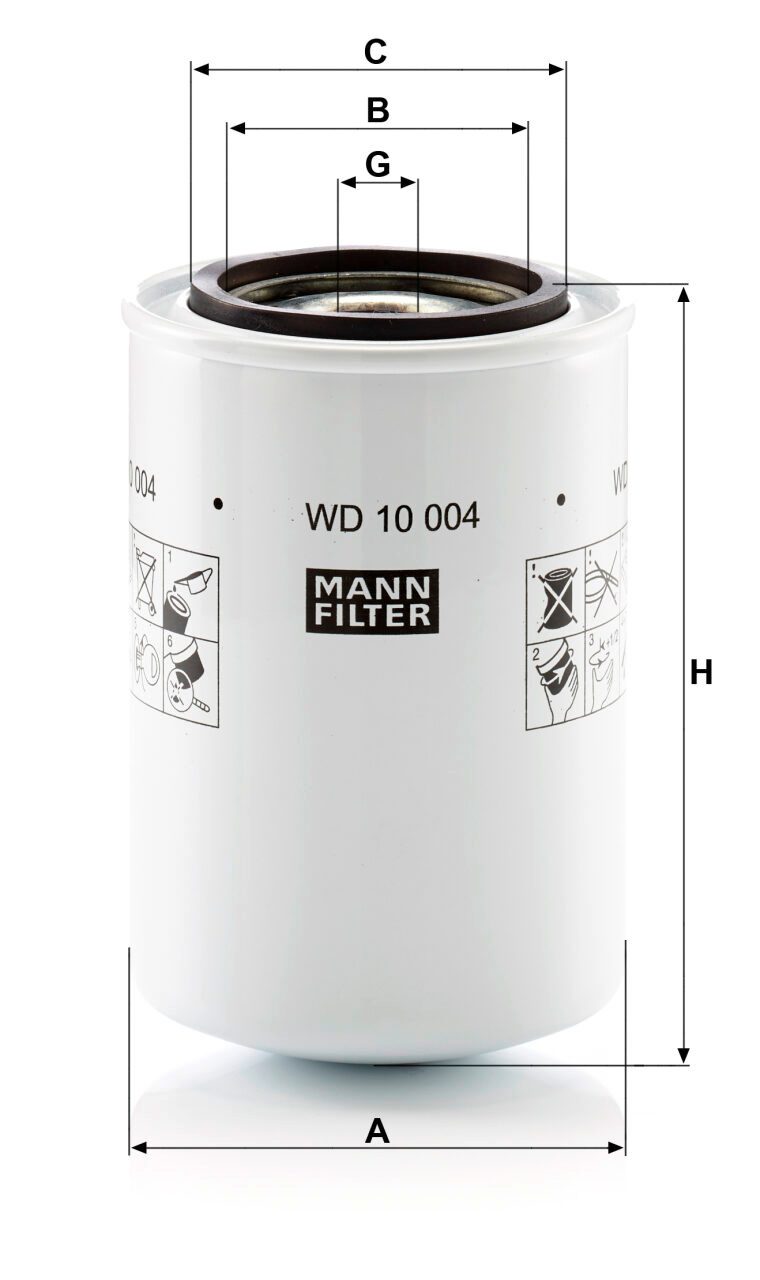 Mann WD 10 004 Hydraulic Oil Filter WD10004