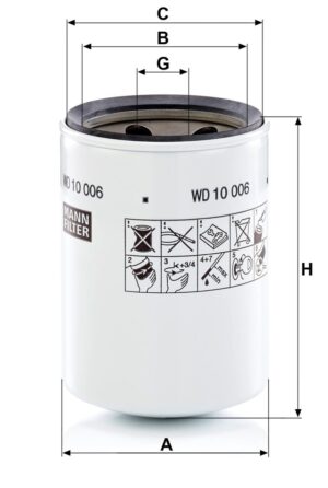 Mann WD 10 006 Hydraulic Oil Filter WD10006