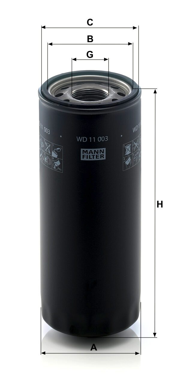 Mann WD 11 003 Hydraulic Oil Filter WD11003