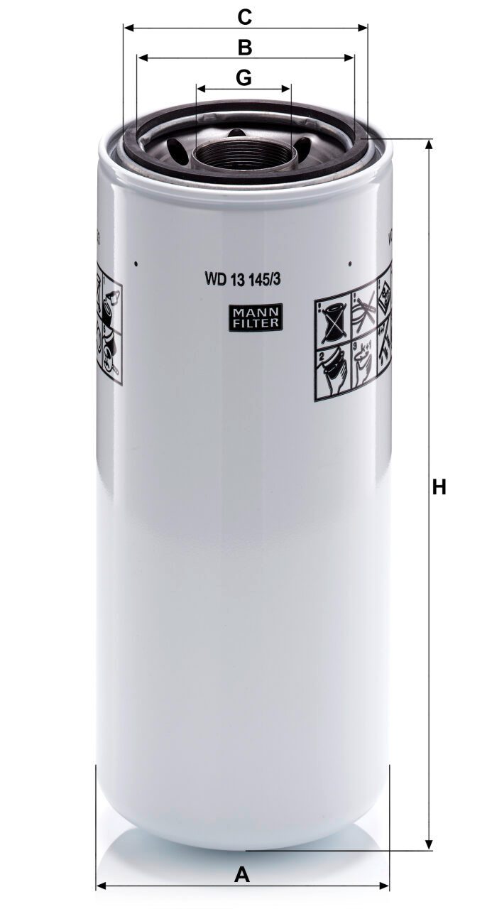 Mann WD 13 145/3 Oil Filter WD131453