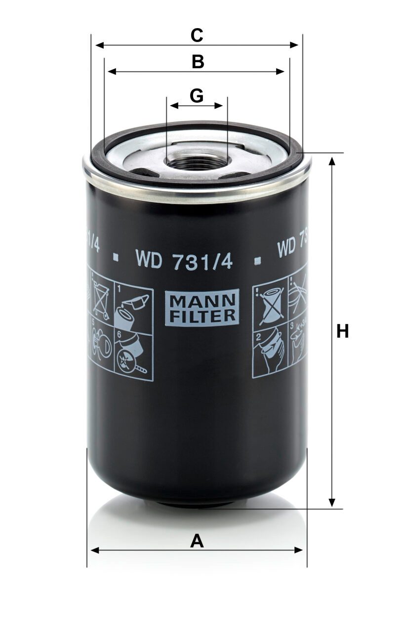 Mann WD 731/4 Oil Filter WD7314