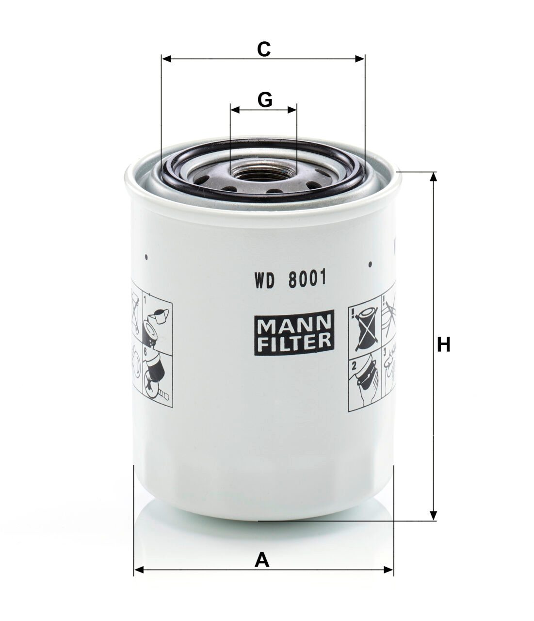 Mann WD 8001 Hydraulic Oil Filter WD8001