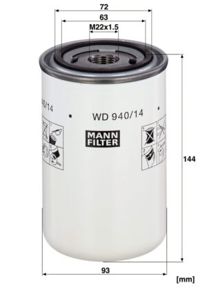 Mann WD 940/14 Oil Filter WD94014