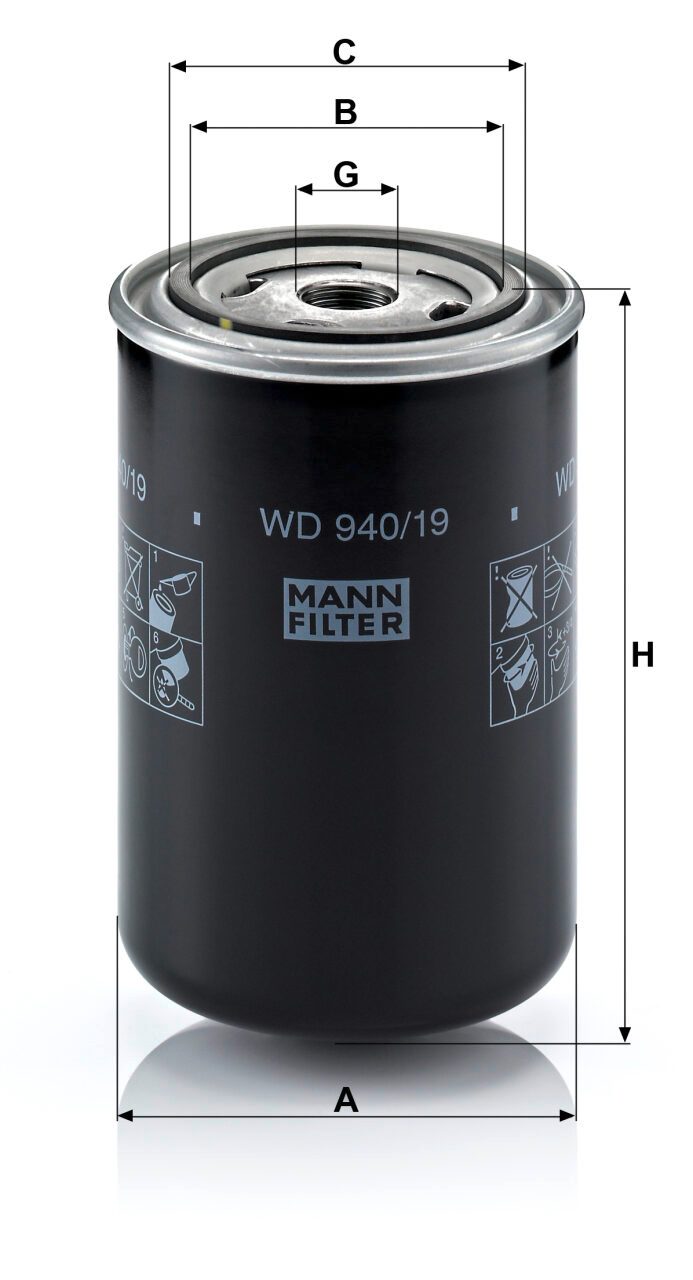 Mann WD 940/19 Oil Filter WD94019
