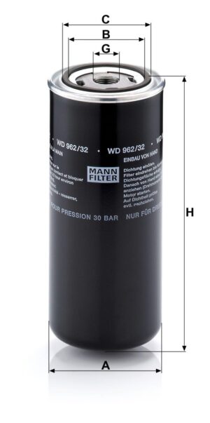 Mann WD 962/32 Hydraulic Oil Filter WD96232