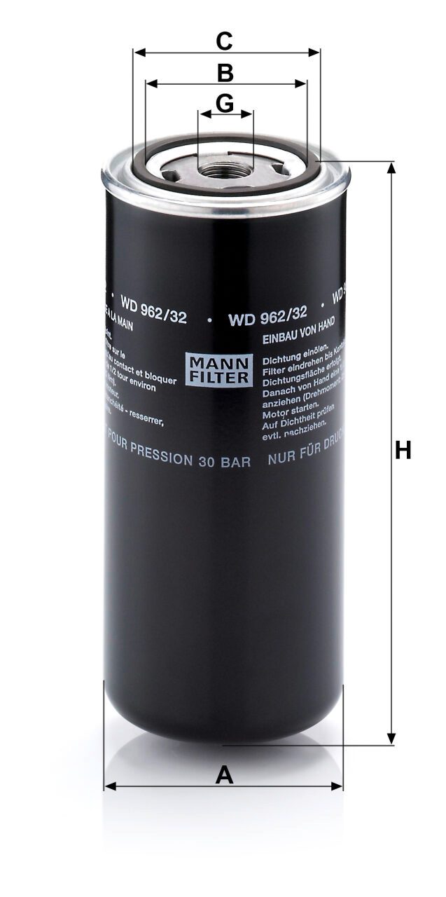 Mann WD 962/32 Hydraulic Oil Filter WD96232