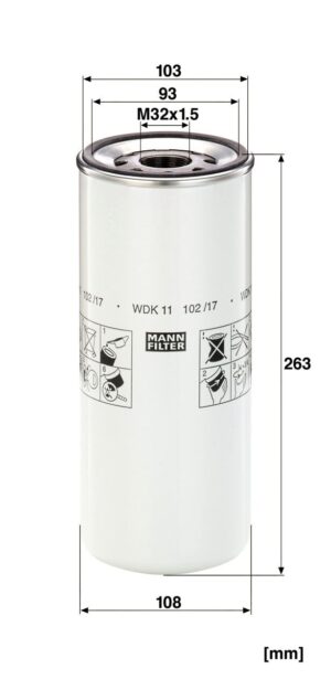 Mann WDK 11 102/17 Fuel Filter WDK1110217