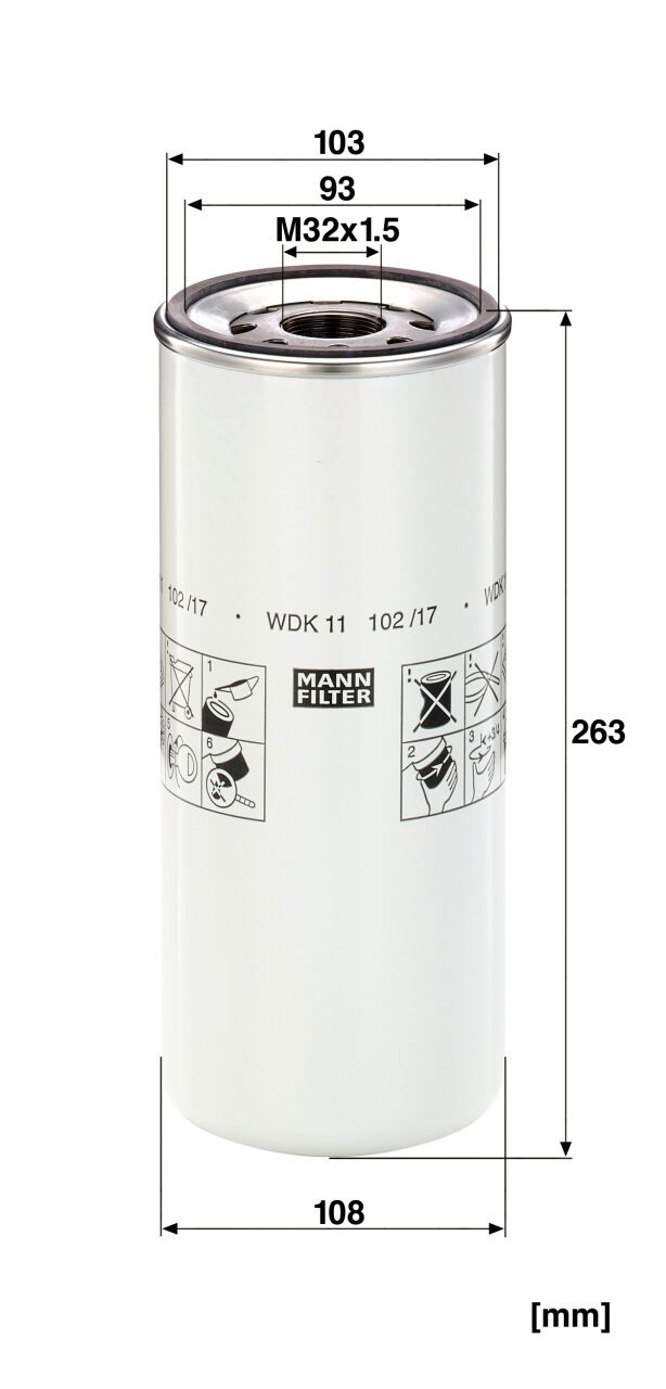 Mann WDK 11 102/17 Fuel Filter WDK1110217