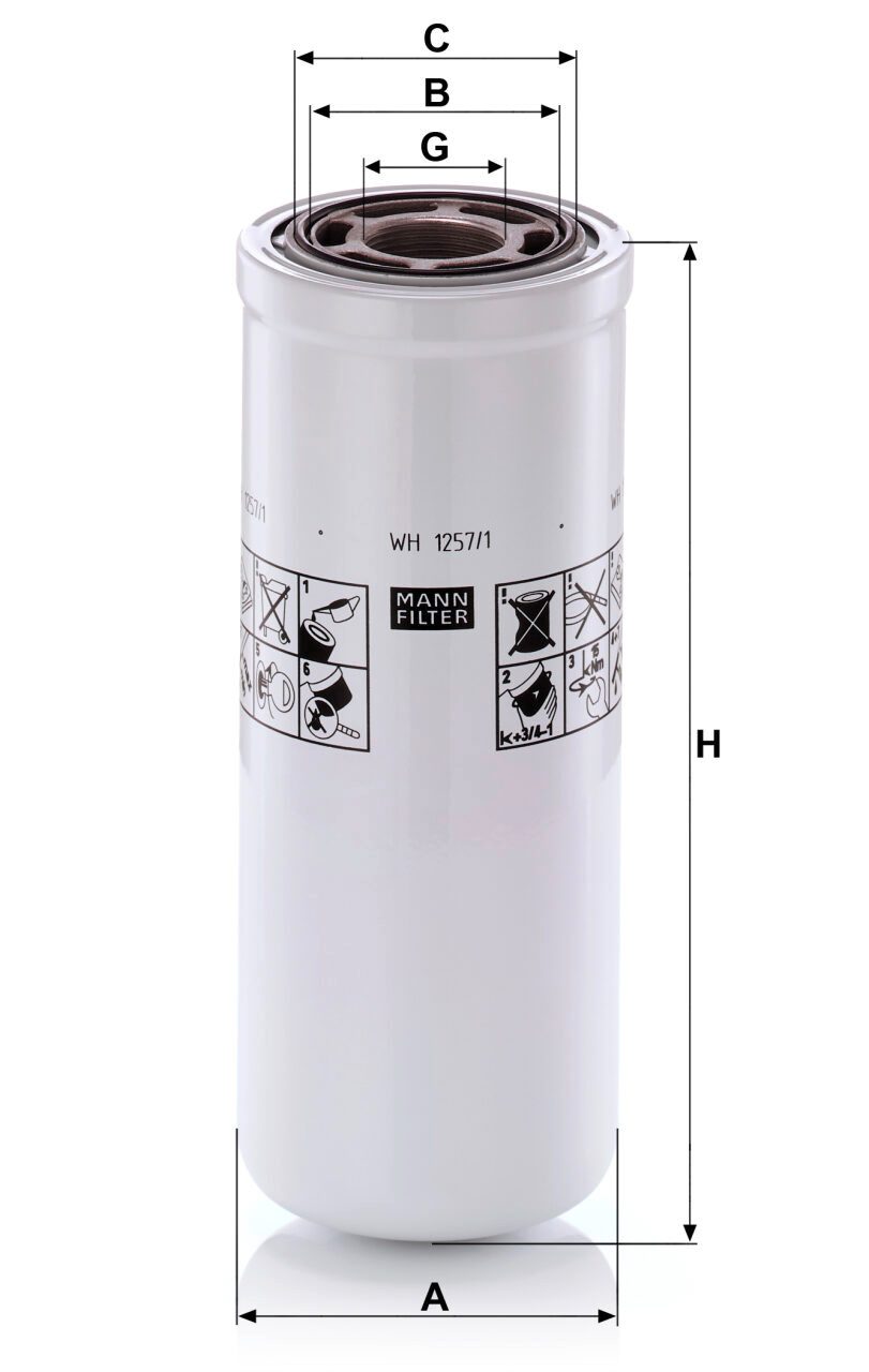 Mann WH 1257/1 Hydraulic Filter WH12571
