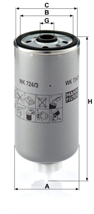 Mann WK 724/3 Fuel Filter WK7243