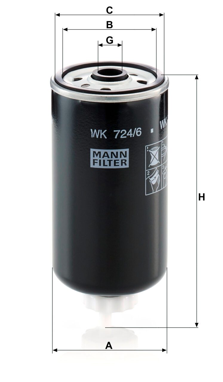 Mann WK 724/6 Fuel Filter WK7246