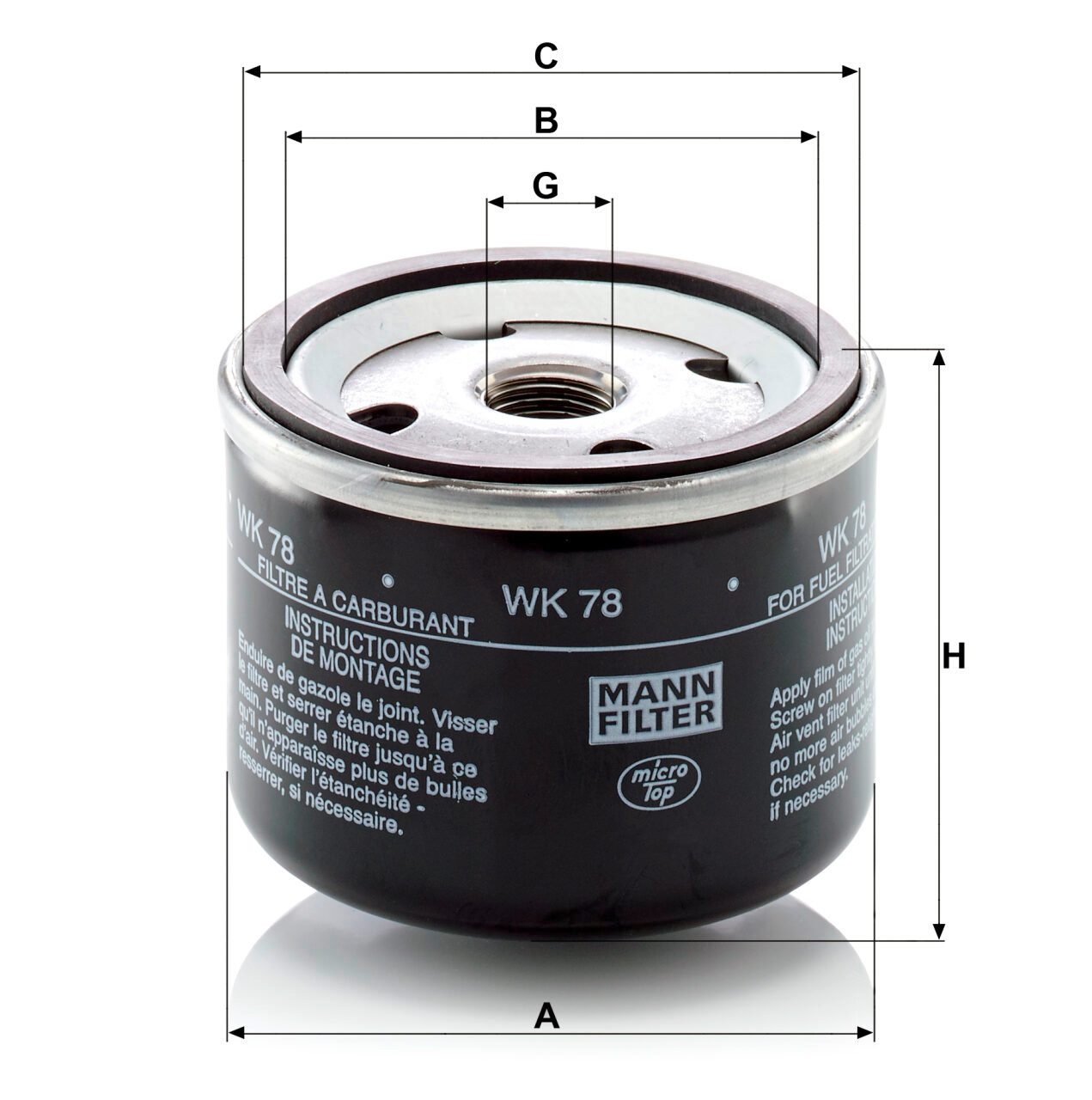 Mann WK 78 Fuel Filter WK78