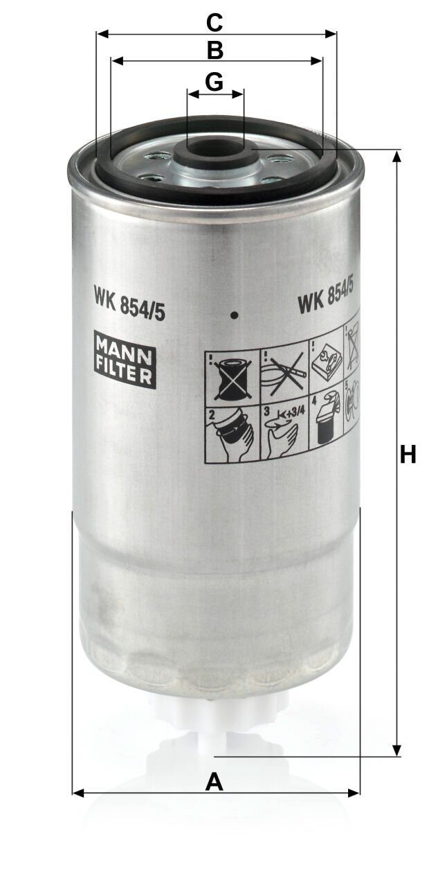 Mann WK 854/5 Fuel Filter WK8545