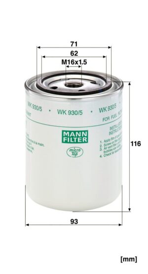 Mann WK 930/5 Fuel Filter WK9305