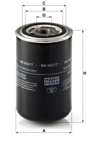 Mann WK 940/17 Fuel Filter WK94017