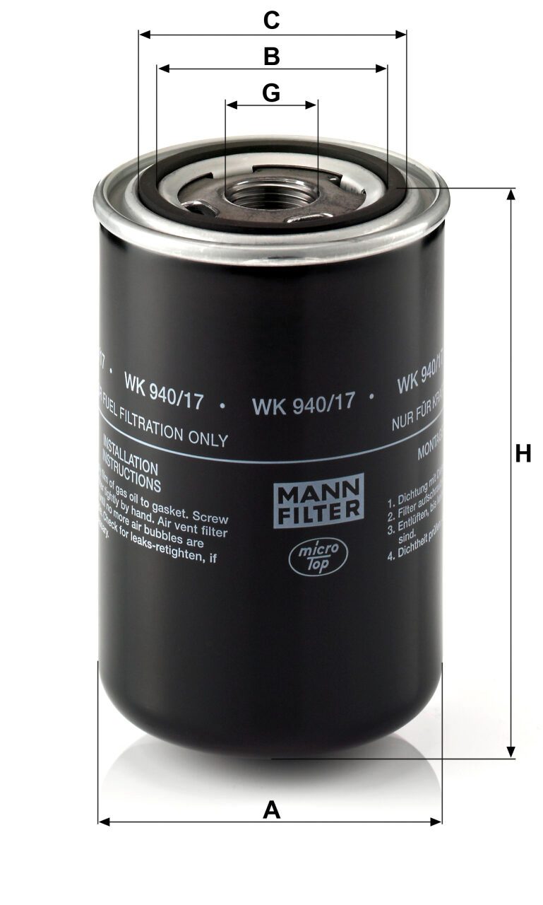 Mann WK 940/17 Fuel Filter WK94017