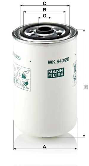 Mann WK 940/20 Fuel Filter WK94020