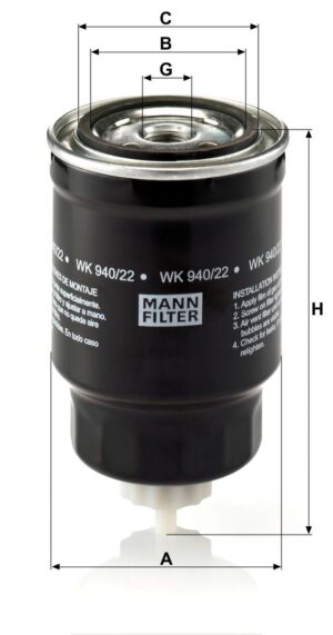 Mann WK 940/22 Fuel Filter WK94022