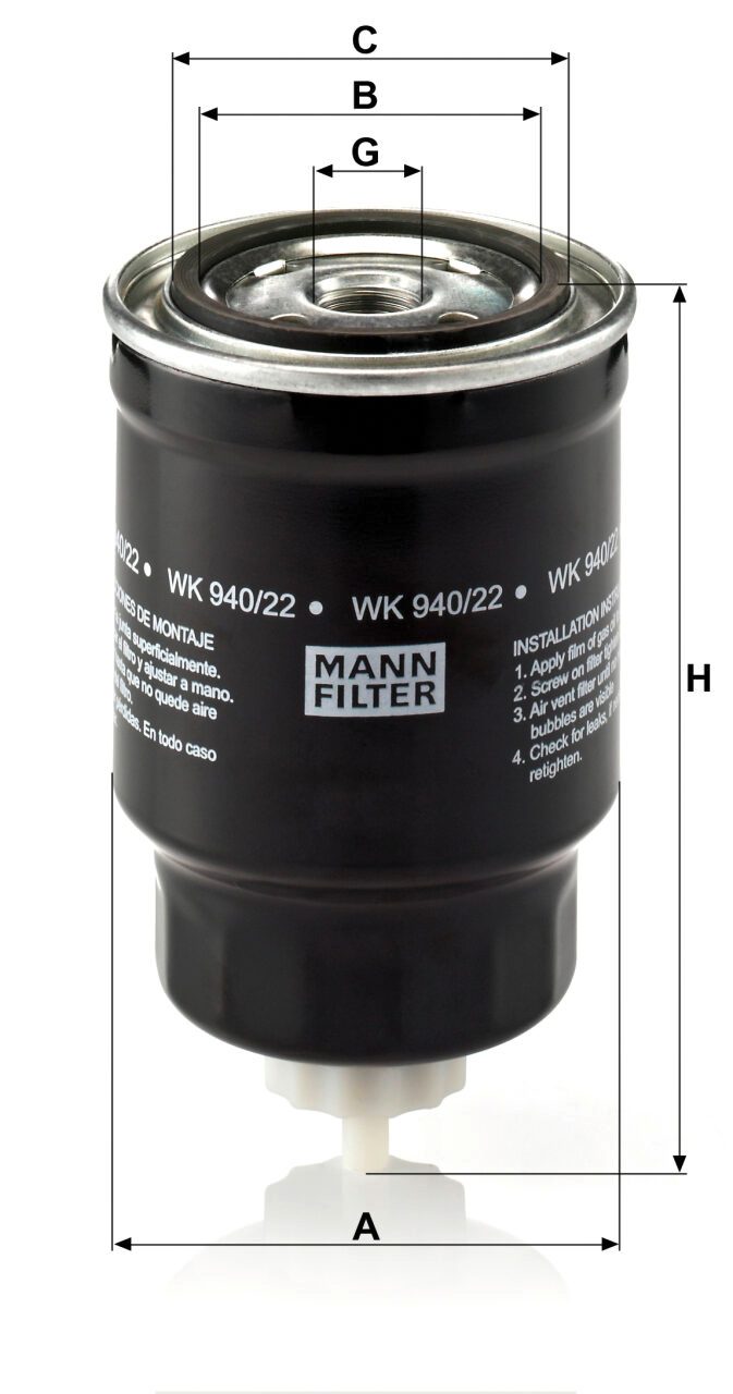 Mann WK 940/22 Fuel Filter WK94022