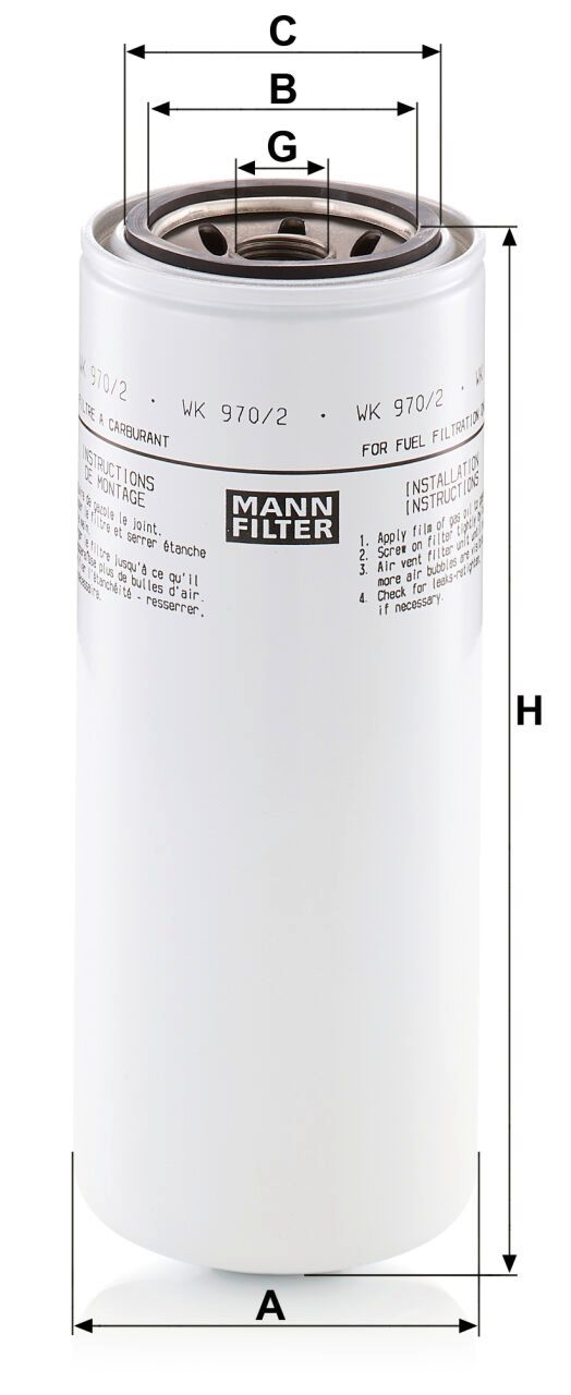Mann WK 970/2 Fuel Filter WK9702
