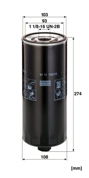 Mann W 11 102/15 Oil Filter W1110215